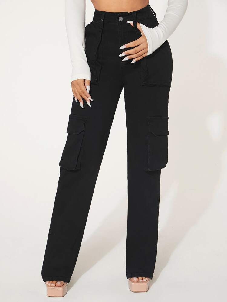 New
     
      SHEIN SXY Flap Pocket Cargo Jeans | SHEIN