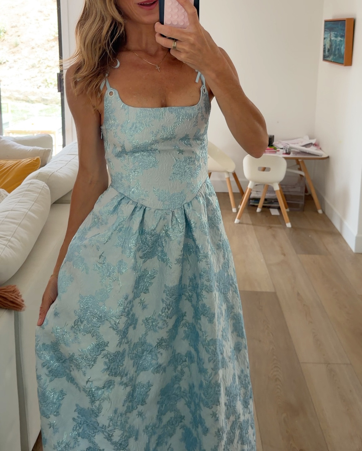 
Brunch to Wedding Dresses 🌸 
This dress has pockets! Super Bridgerton vibes 

Wearing XS
spring dresses, brunch outfit, date night dress, wedding guest dress, floral maxi dress, feminine style, elevated casual outfit

#LTKWedding #LTKOver40 #LTKgrwm