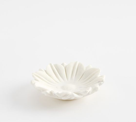 Floral White Marble Catchall | Pottery Barn (US)