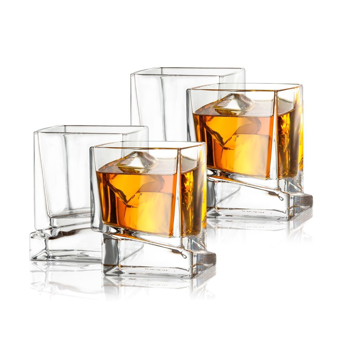 JoyJolt Carre Square Scotch Glasses - Set of 4 Whiskey Glass - 10-Oz | Target
