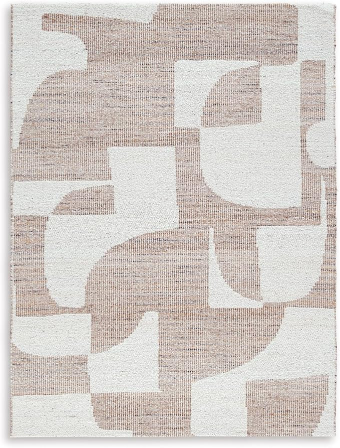 Signature Design by Ashley Brynnfield Casual Indoor Abstract Handmade 8 x 10 Rug, Beige & Light B... | Amazon (US)