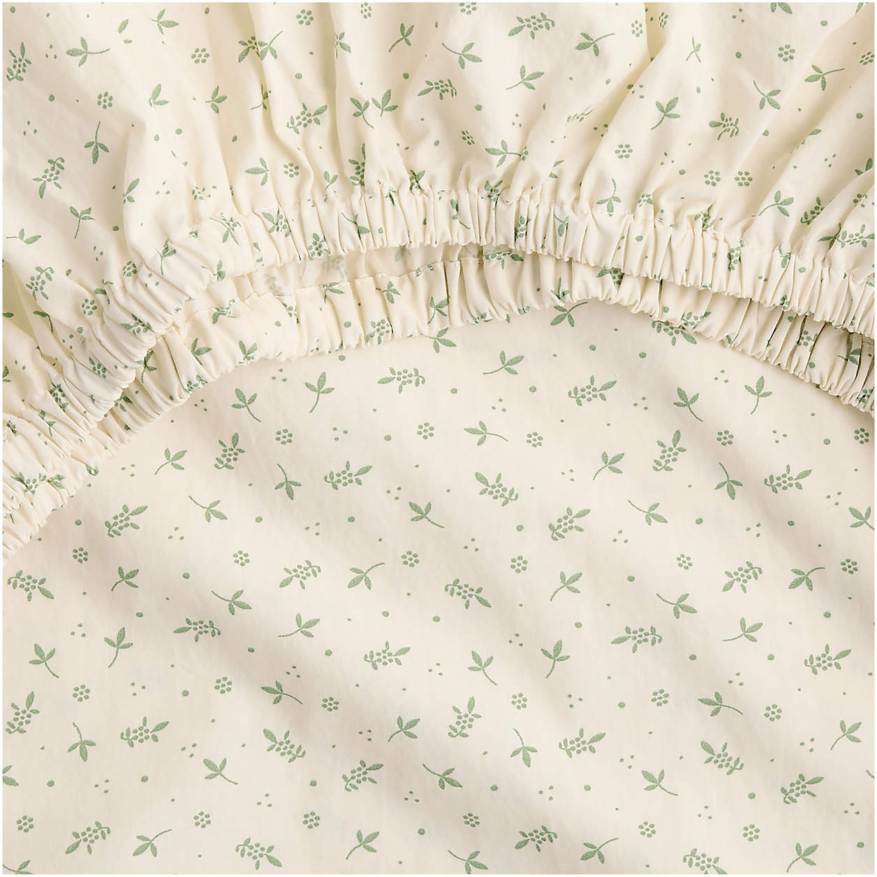 Bramble Floral 100% Organic Cotton Baby Crib Fitted Sheet By Sharland England | Crate & Kids | Crate & Barrel