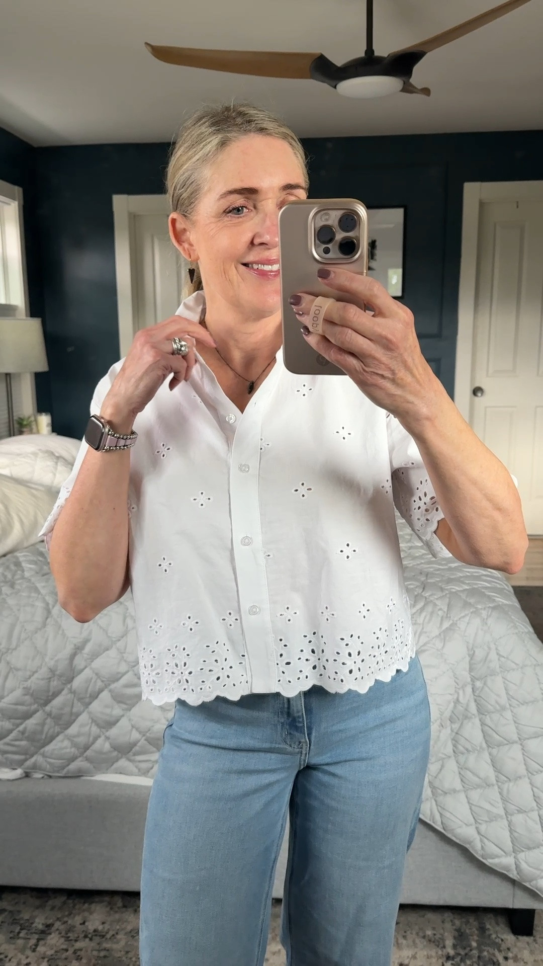 The prettiest eyelet top from Walmart. Wearing size S. 

Walmart fashion, Walmart finds, eyelet blouse, summer trends, fashion over 40, style over 50, style over 60, summer outfits, jeans outfits

#LTKgrwm #LTKootd #LTKOver40