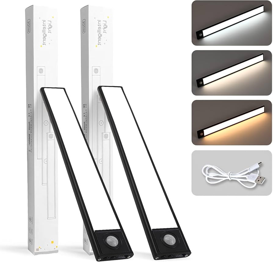 Under Cabinet Lighting, 16'' LED Motion Sensor Light Indoor, USB Rechargeable Closet Lights Batte... | Amazon (US)