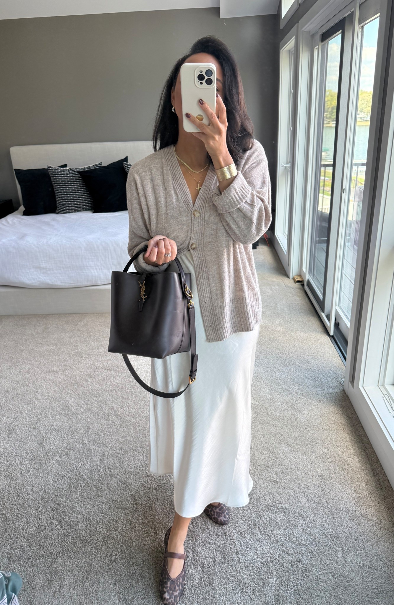 I love mixing fabrics and textures in the fall! Styling this satin maxi skirt and super soft sweater! Both my top and bottom are from Target! Bag is rented from Vivrelle and my code: SarahBenard50 will get you 50% off your first month! 😊

#LTKItBag #LTKWorkwear #LTKSeasonal