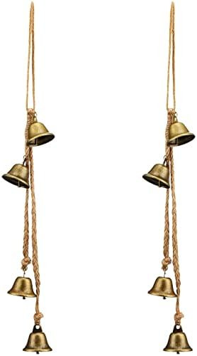 2 Pieces Brass Bells Metal Witch Bells for Crafts Door Hangers Home Protection Witch Wind Chimes ... | Amazon (US)