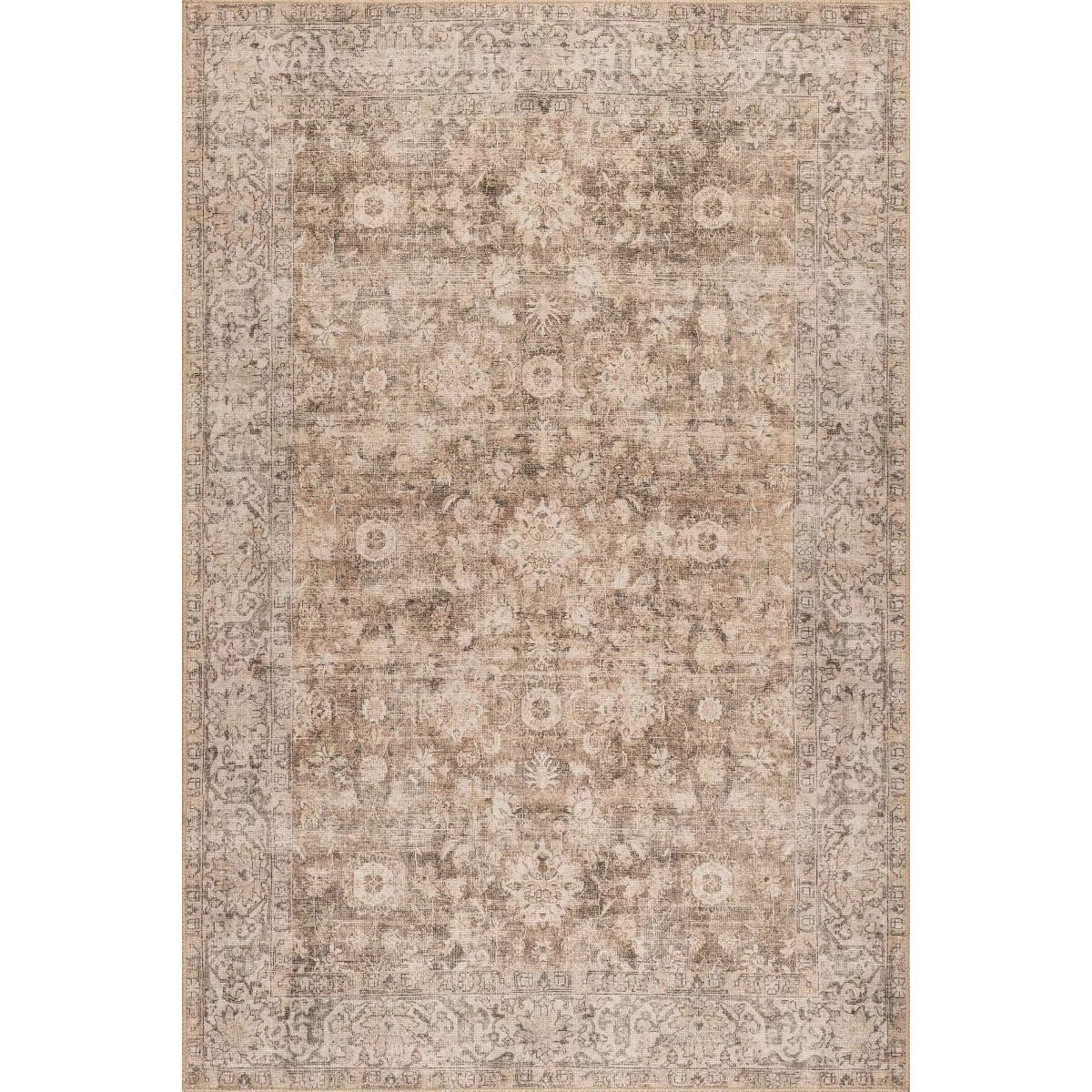 Nuloom Hillstone Collection Elinda Traditional Vintage Medallion Area Rug, 10' x 13', Brown | Target
