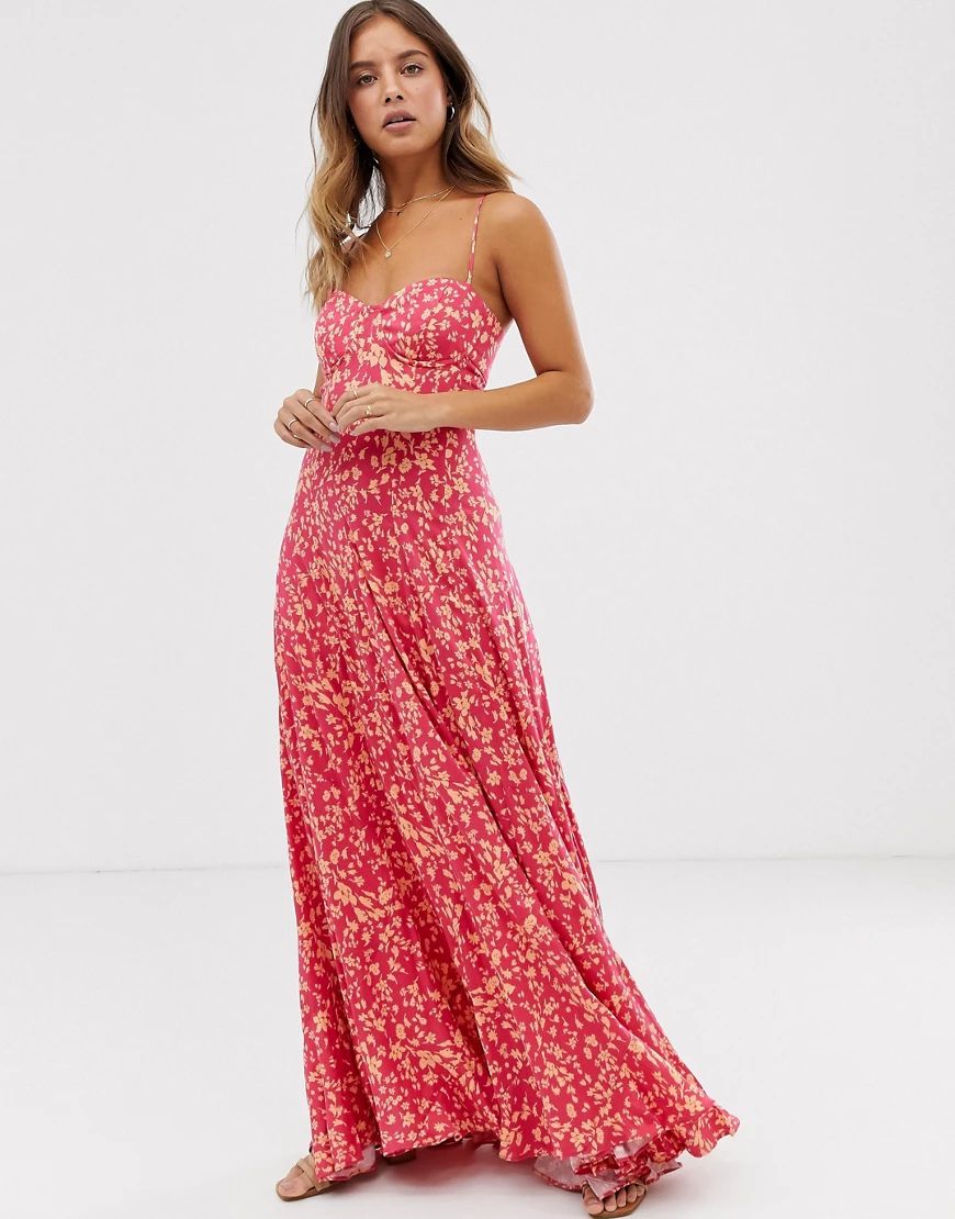 Free People Under The Moonlight floral maxi dress-Pink | ASOS (Global)