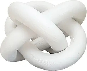 3-Link Wood Chain Link Coffee Table Decor, White Wooden Knot Decor for Coffee Table Farmhouse Dec... | Amazon (US)