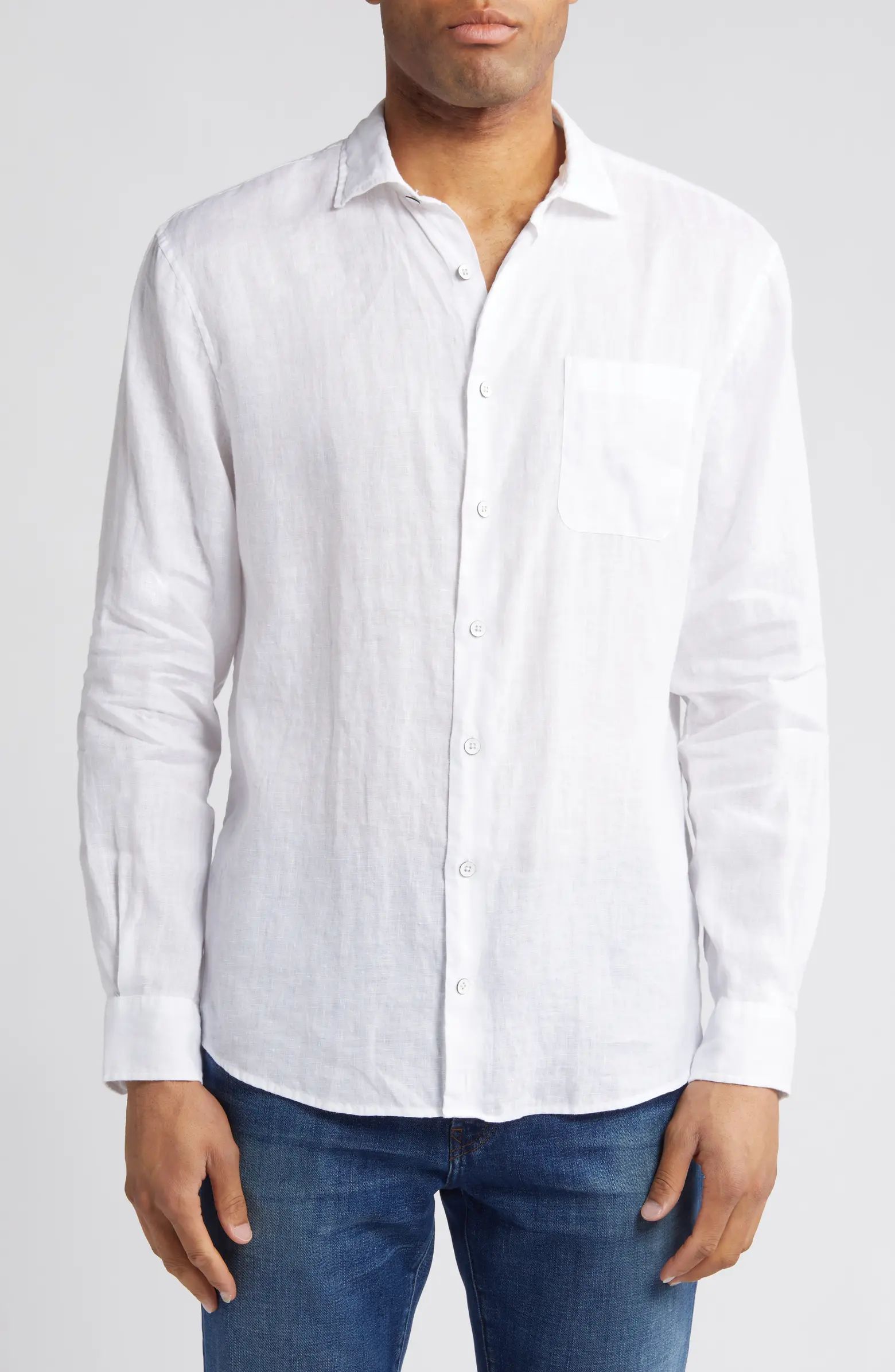 Emory Solid Linen Button-Up Shirt | Nordstrom