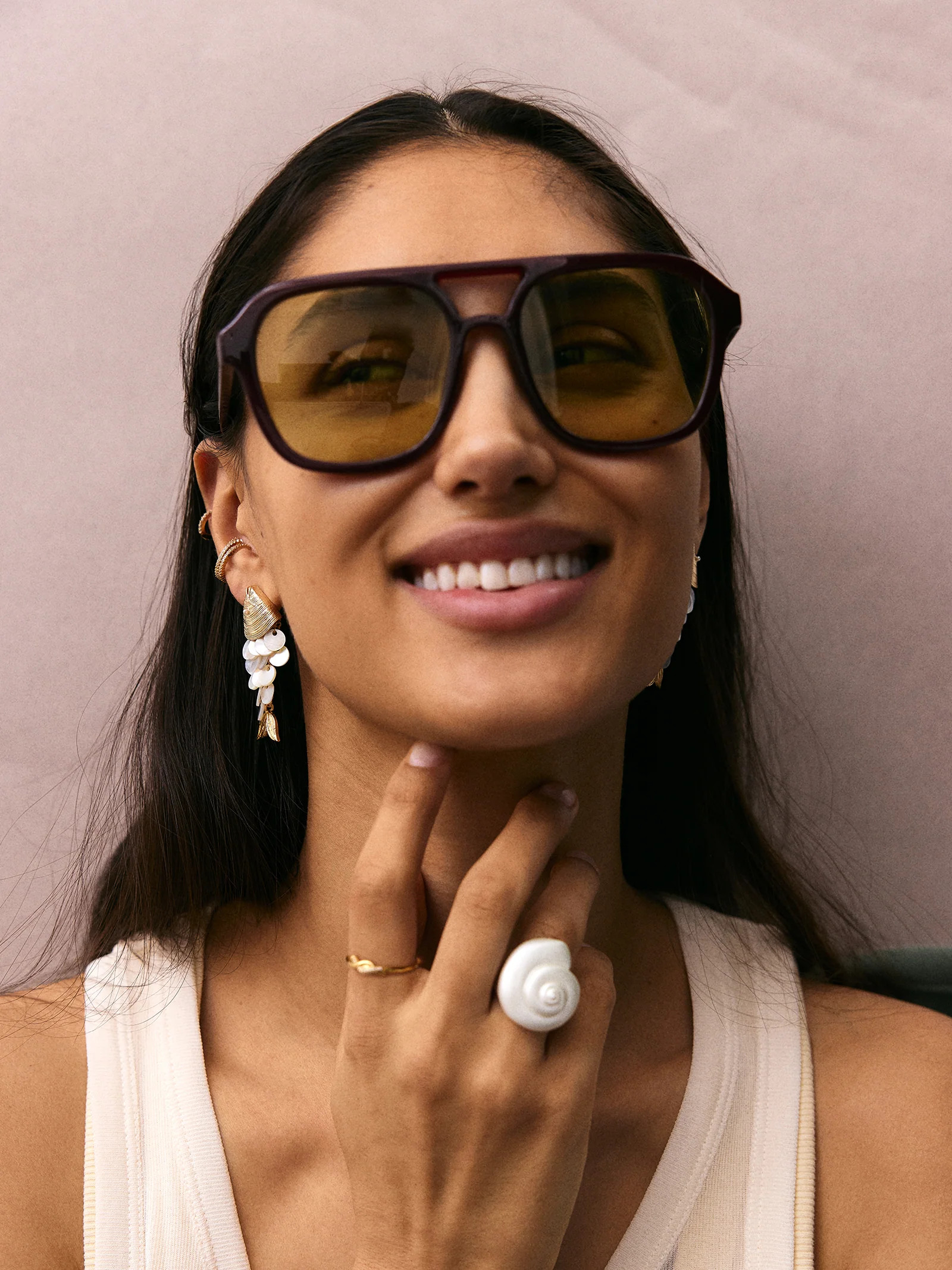 Marina Shell Statement Ring - Pearl | BaubleBar