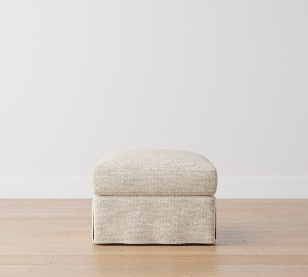 Chloe Slipcovered Ottoman | Pottery Barn (US)