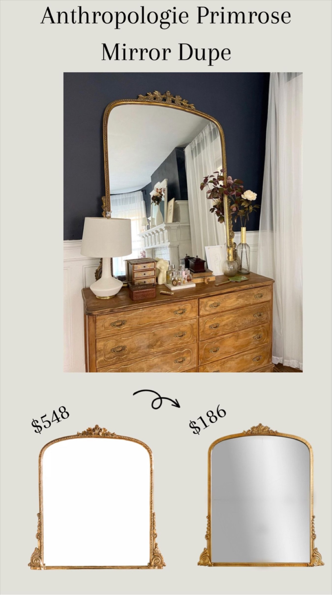 Anthropologie Primrose mirror dupe under $200 

#LTKsalealert #LTKstyletip #LTKhome