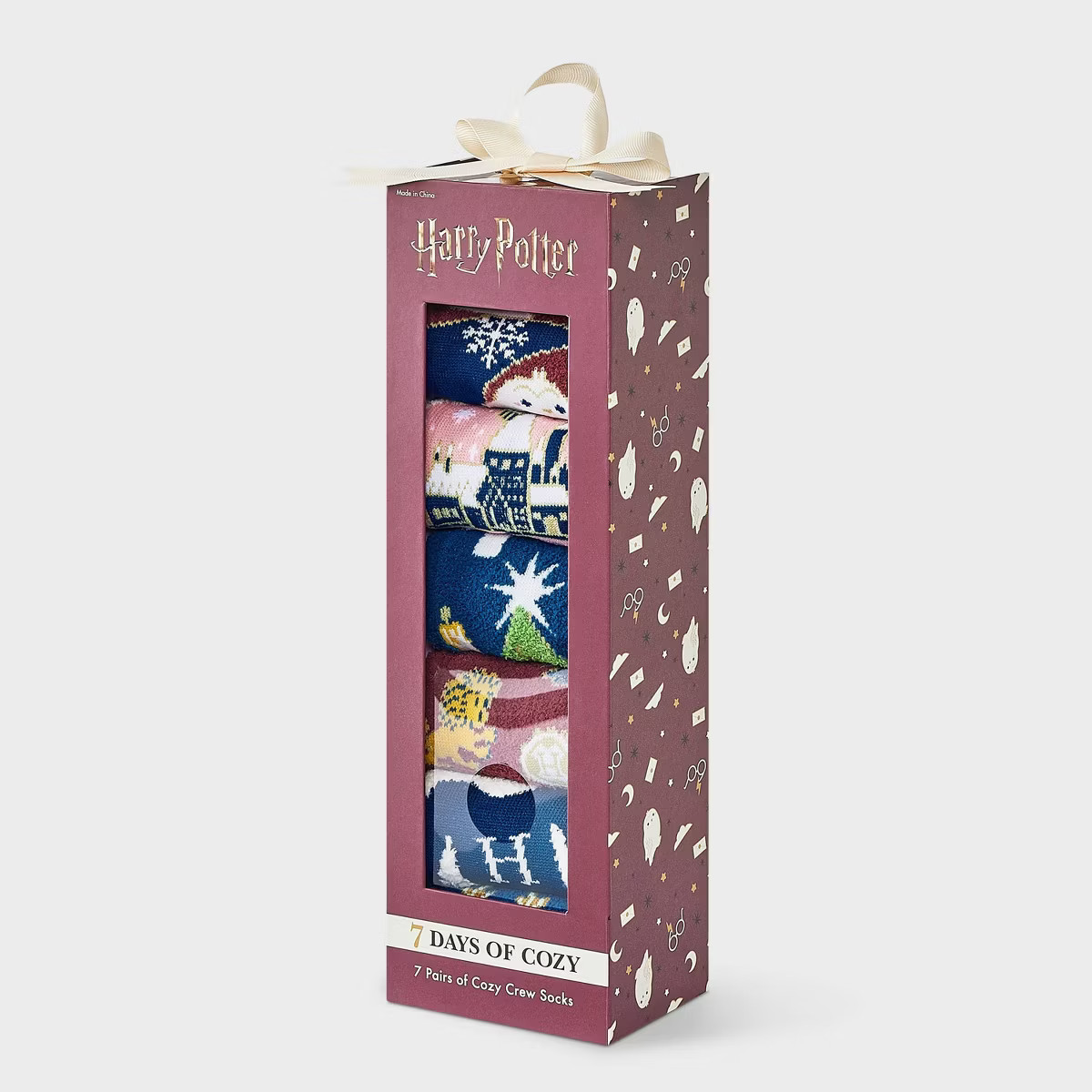 Women's Harry Potter 7 Days of Cozy Crew Socks Gift Box - Assorted Color 4-10 | Target