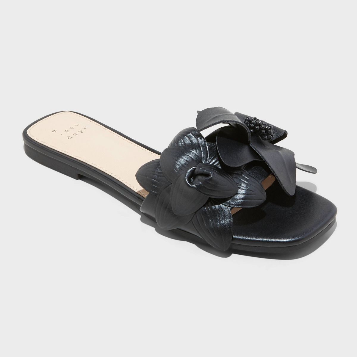 Women's Alyssa Floral Slide Sandals - A New Day™ Black 5 | Target