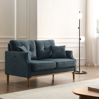 Loveseat in Waterproof Fabric with USB Charging Port and 2 Pillows, Dark Blue - ModernLuxe | Target