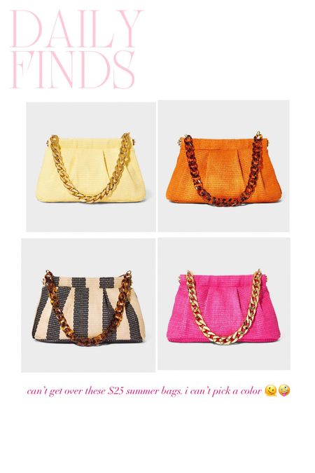 target bags for summer $25 & come in 4 colors! 

#LTKSeasonal #LTKStyleTip #LTKFindsUnder50