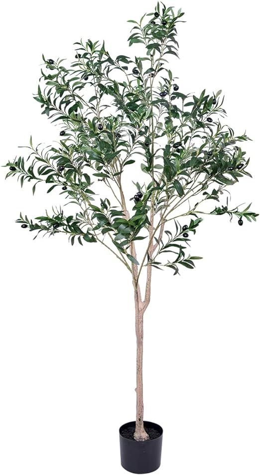 Veryhome Artificial Olive Tree 6ft Tall Faux Plants Indoor, Realistic Faux Olive Tree Fake Plants... | Amazon (US)