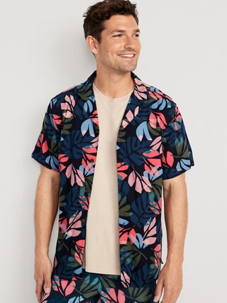Short-Sleeve Printed Camp Shirt for Men | Old Navy (US)