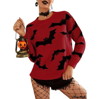 Fall Halloween Knitted Sweater For Women Winter Holiday Pullover Sweatshirt Tops Crew Neck | Target