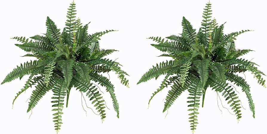 Nearly Natural 40IN Artificial Boston Fern Large Hanging Plant, Set of 2 Artificial Ferns that Lo... | Amazon (US)