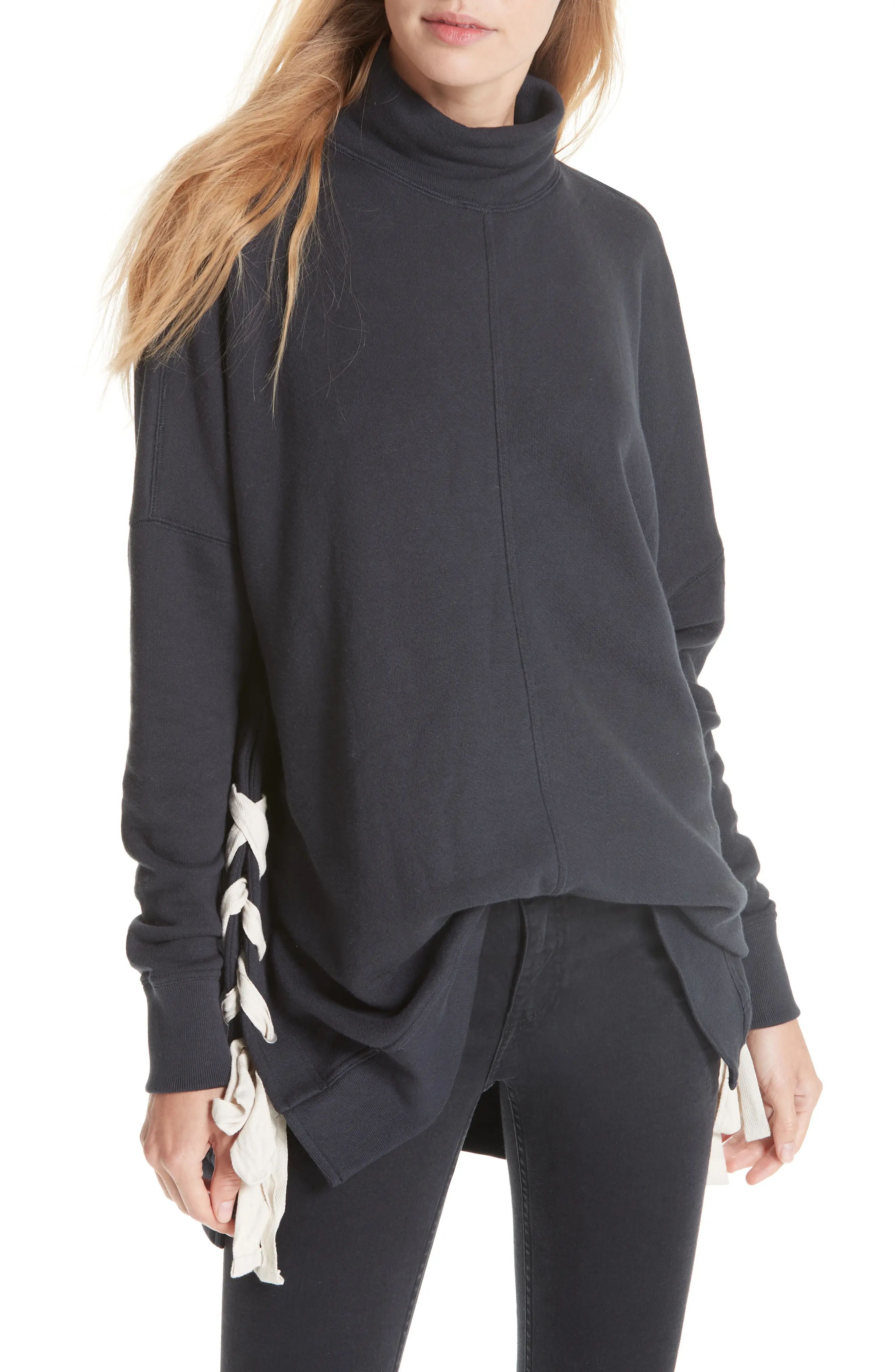 So Plush Lace-Up Pullover | Nordstrom