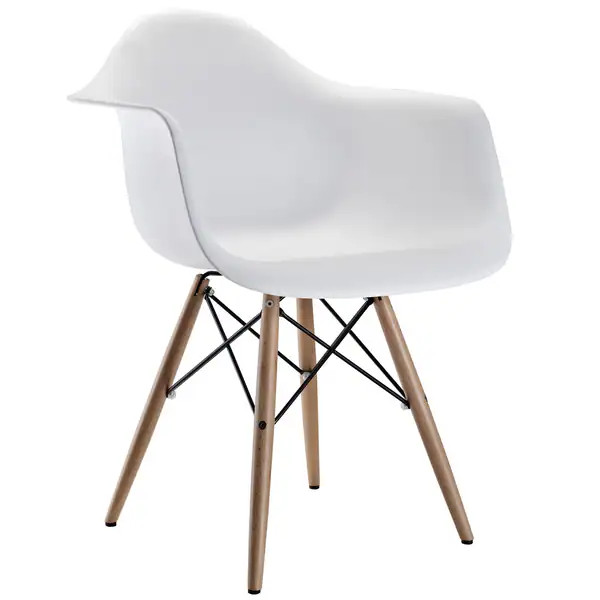 Wood Pyramid Arm Chair in White | Bed Bath & Beyond