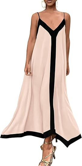 PRETTYGARDEN Women's 2025 Summer Maxi Dress Sleeveless V Neck Spaghetti Strap Flowy Elegant Holid... | Amazon (US)