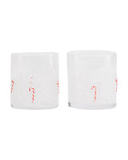 Set Of 2 Candy Cane Confetti Double Old Fashion Glasses | Kitchen & Dining Room | Marshalls | Marshalls