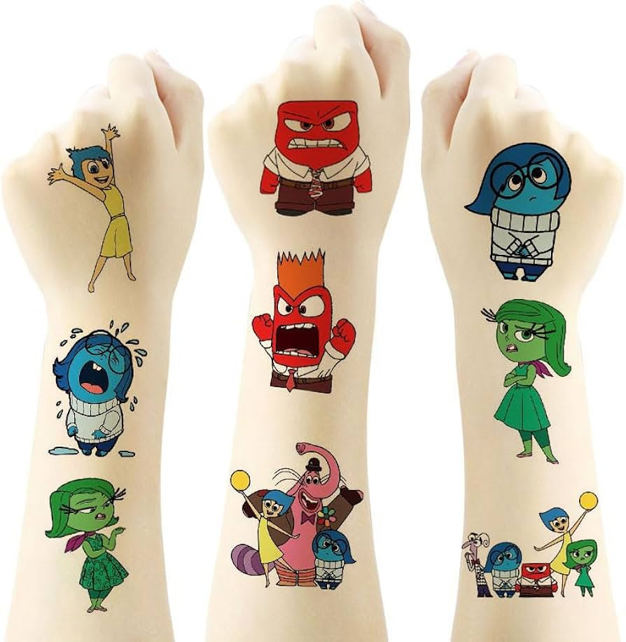 40Sheets Inside Out Temporary Tattoos for Kids, Birthday Party Favors, Cartoon Inside Out Decorat... | Amazon (US)