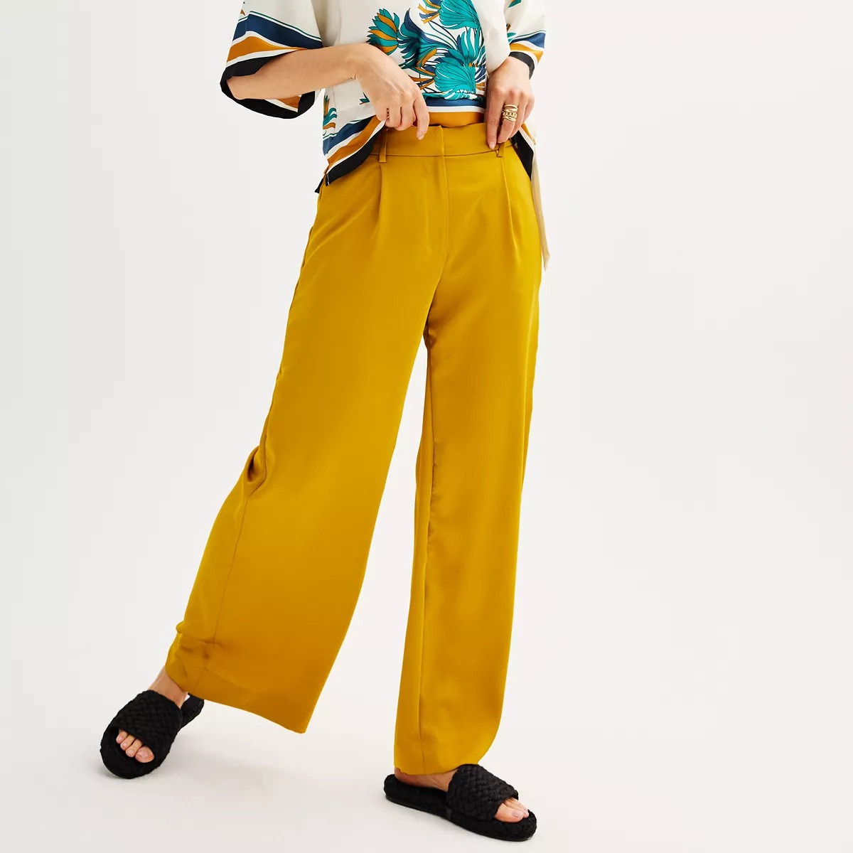 Women's Nine West Wide Leg Satin Pants | Kohl's