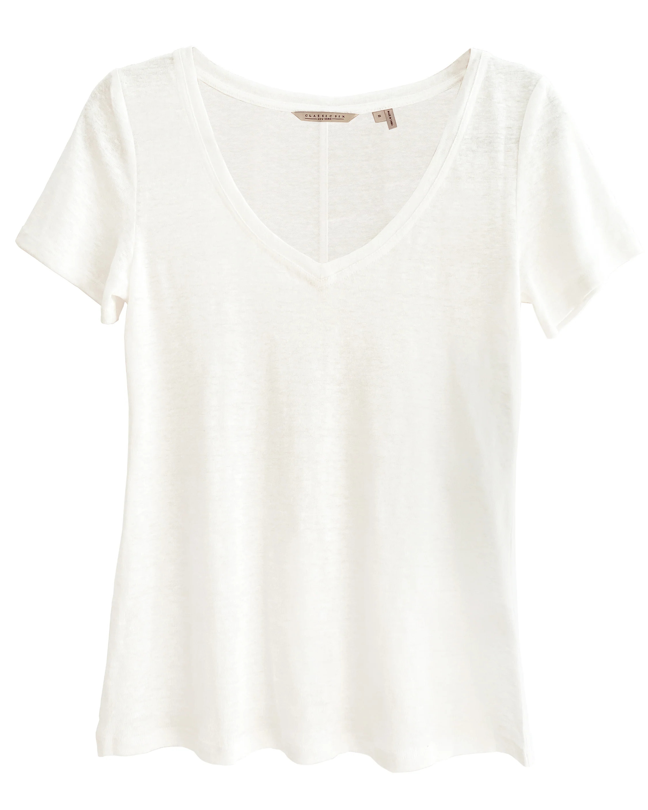 James Linen V-Neck Tee | Classic Six
