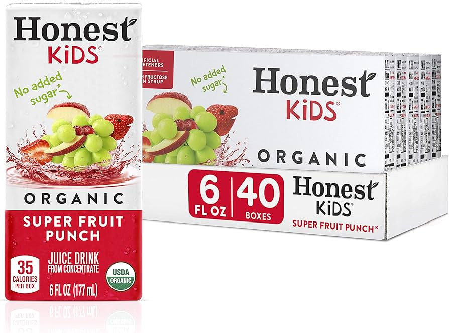 Honest Kids Super Fruit Punch, Organic Juice Drink, 6 Fl oz Juice Boxes, 6 Fl Oz (Pack of 40) | Amazon (US)