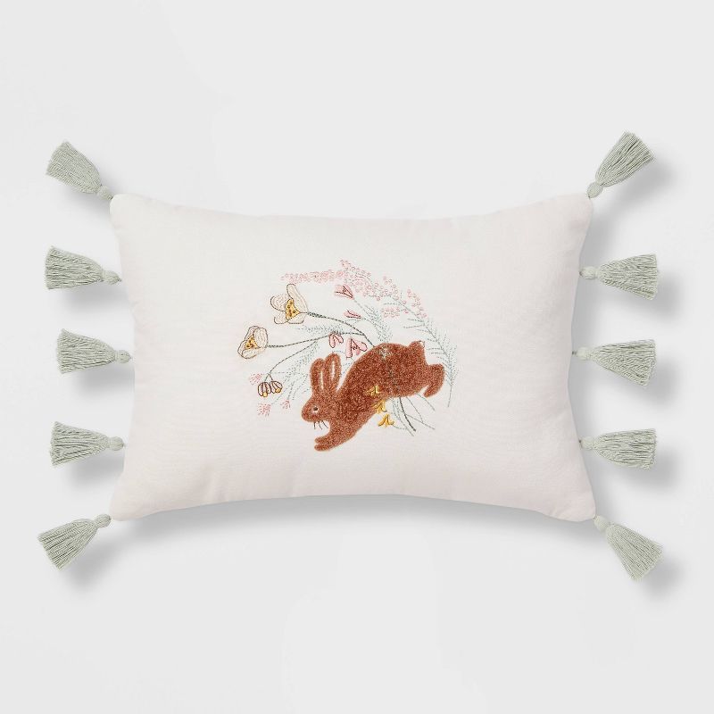 Bunny Lumbar Throw Pillow Cream - Threshold&#8482; | Target