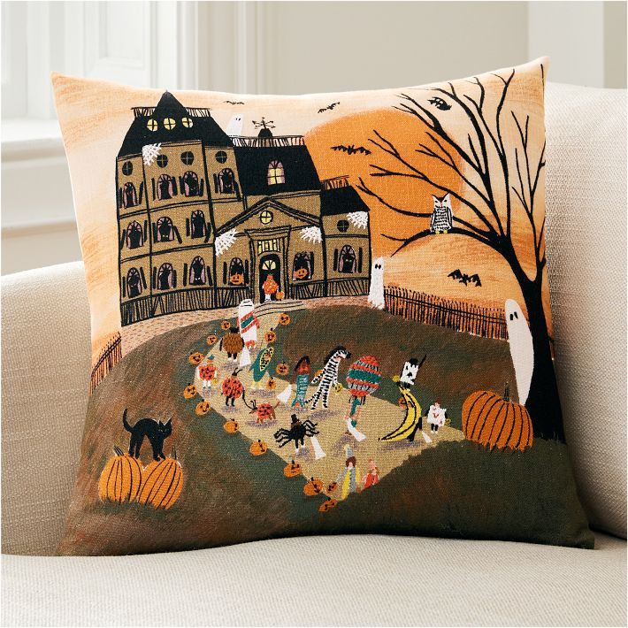 Nicole Cicak Spooky Mansion Pillow Cover | West Elm (US)