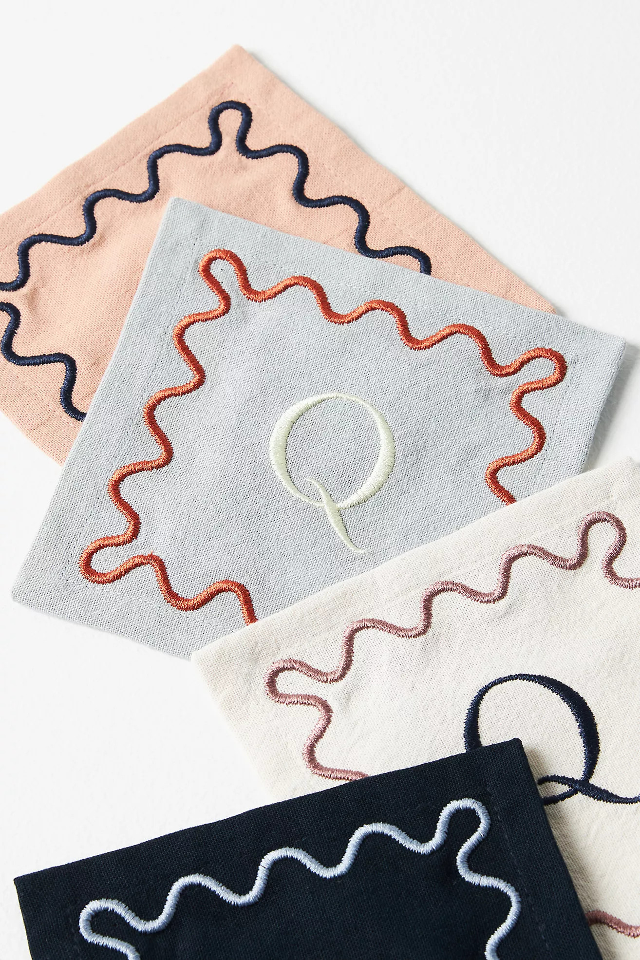 Monogram Cotton Cocktail Napkins, Set of 4 | Anthropologie (US)