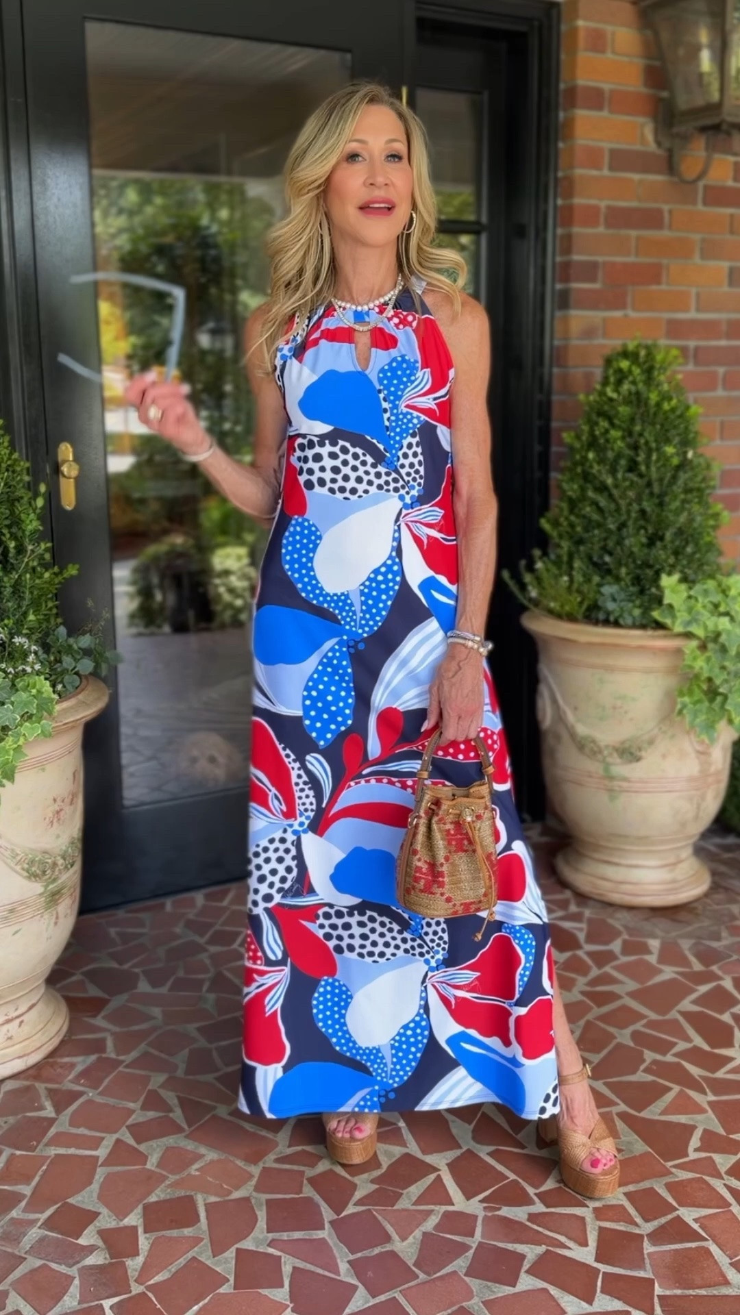 This is such an amazing dress and it comes in other colors which is a good thing because this one is sold out. The other colors are more in the pink family and are gorgeous! Same fit same cut just different colors. I’ve linked them all along with the accessories. This is a dress you’ll wear everywhere all summer long!

#LTKOver40 #LTKSeasonal #LTKootd