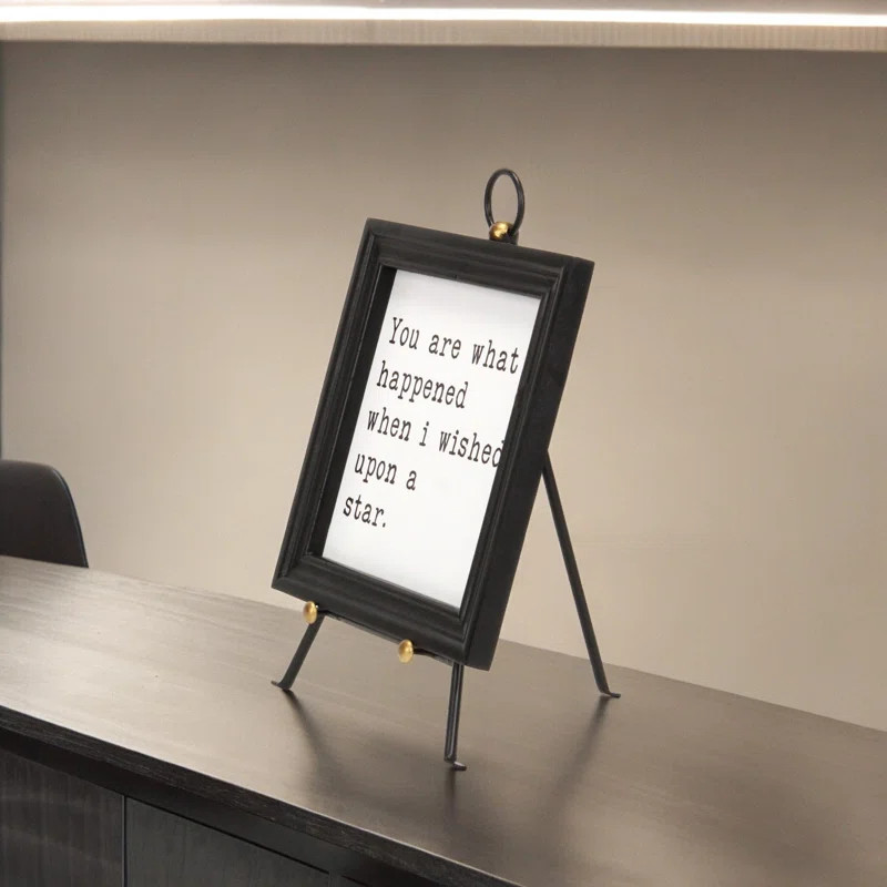 Jalexia Triangular Mini Table Easel | Gold Accents | - Black | Wayfair North America