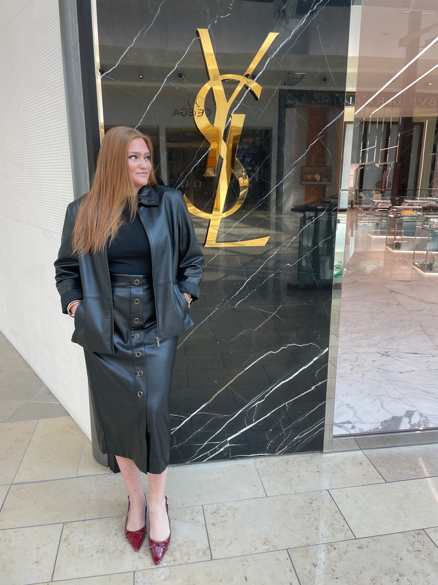 Women business clothing, women’s work wear, black outfit, chic and sexy outfit for women, mid size fashion, affordable fashion, kitten heels, leather jacket 

#LTKWorkwear #LTKFindsUnder100 #LTKShoeCrush