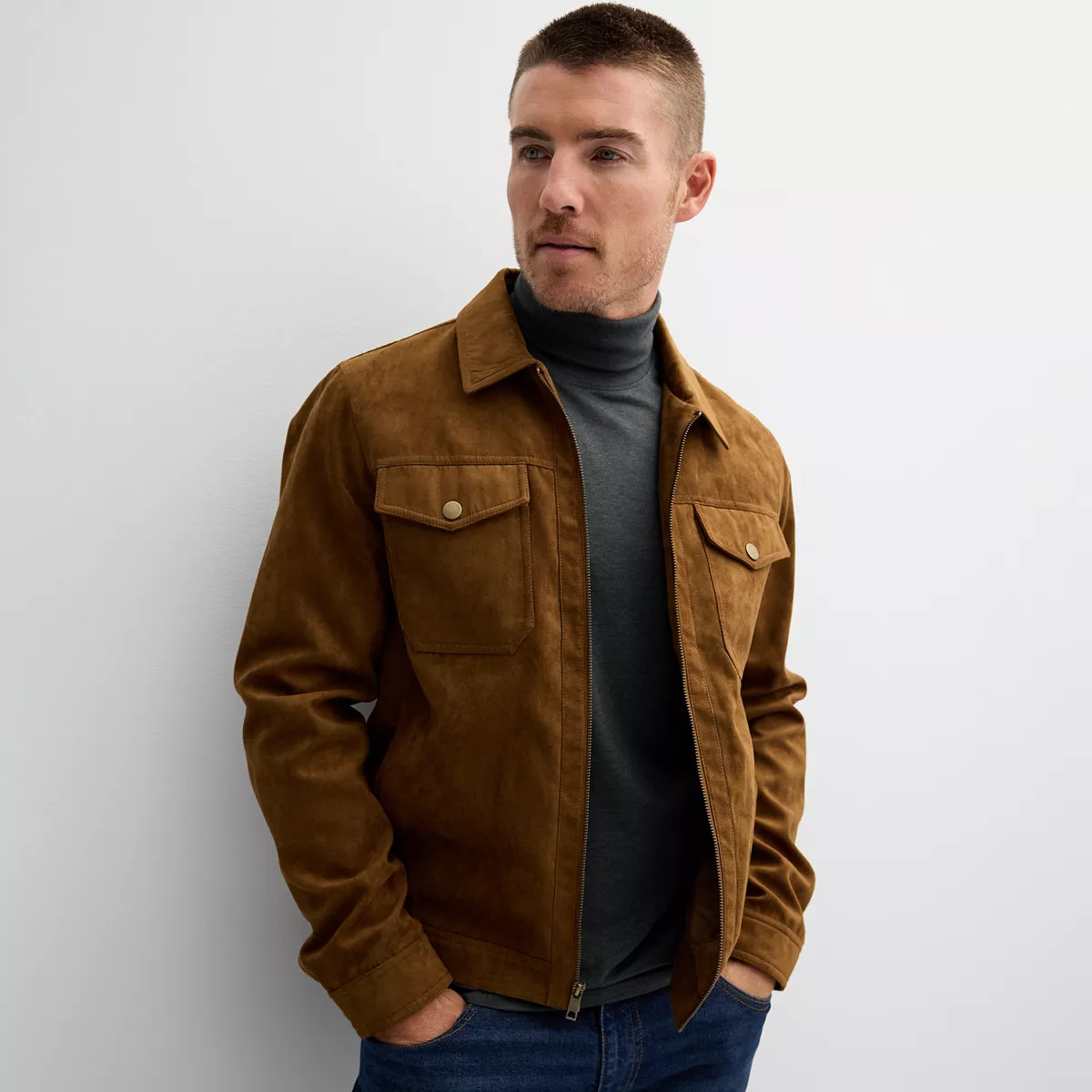 Apt. 9® Faux Suede Trucker Jacket | Kohl's