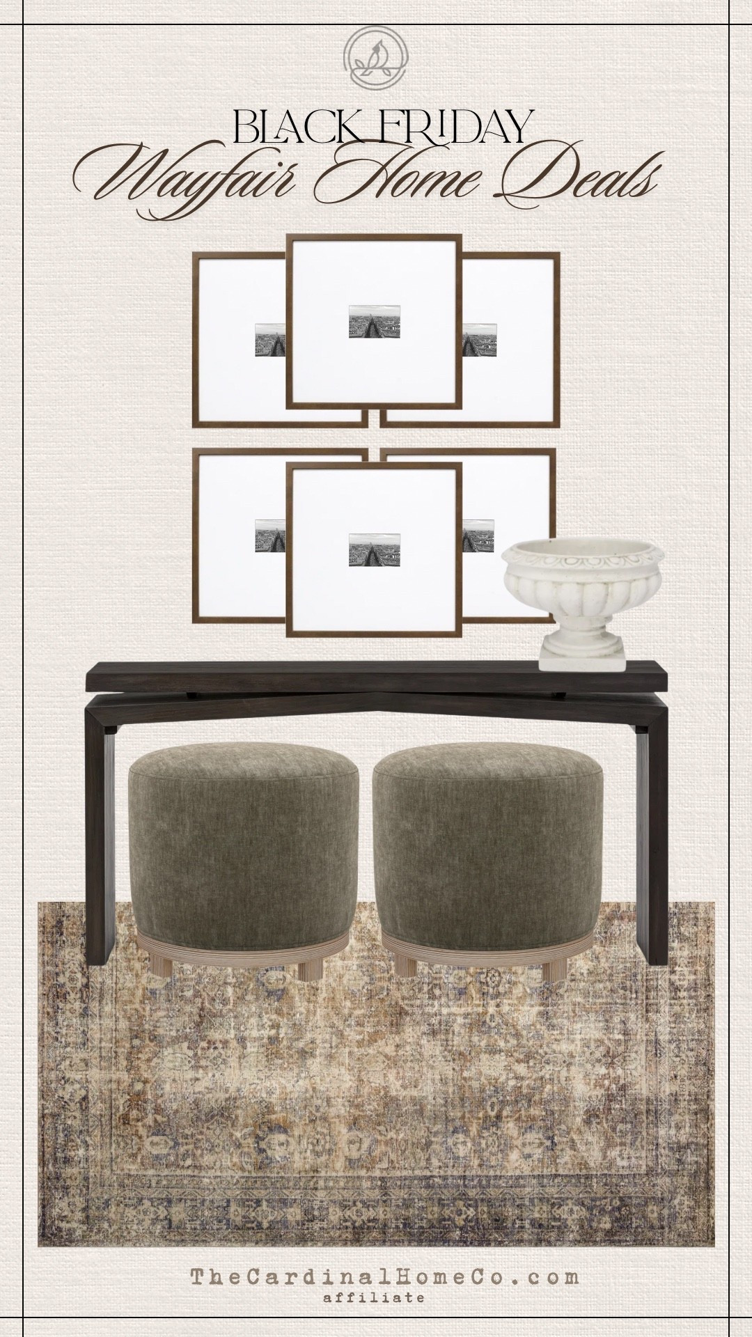 Black Friday Wayfair Home Deals 🤎
Sharing some beautiful pieces on major sale — console tables, framed art, stools, and neutral rugs that fit perfectly with a warm, cozy home style. Everything linked for easy shopping!

Wayfair deals, Black Friday home finds, console table, neutral rug, framed wall art, home decor deals, Wayfair sale picks, living room decor, entryway styling, cozy home decor, transitional home, modern traditional, neutral home style, home favorites

#LTKSaleAlert #LTKHome #LTKCyberWeek