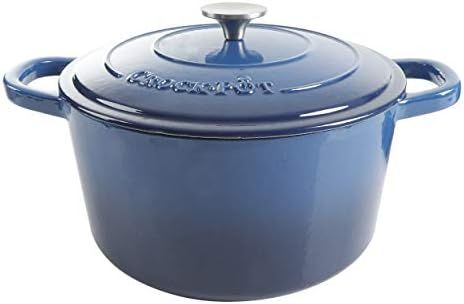 Crock-Pot Artisan Round Enameled Cast Iron Dutch Oven, 7-Quart, Sapphire Blue | Amazon (US)