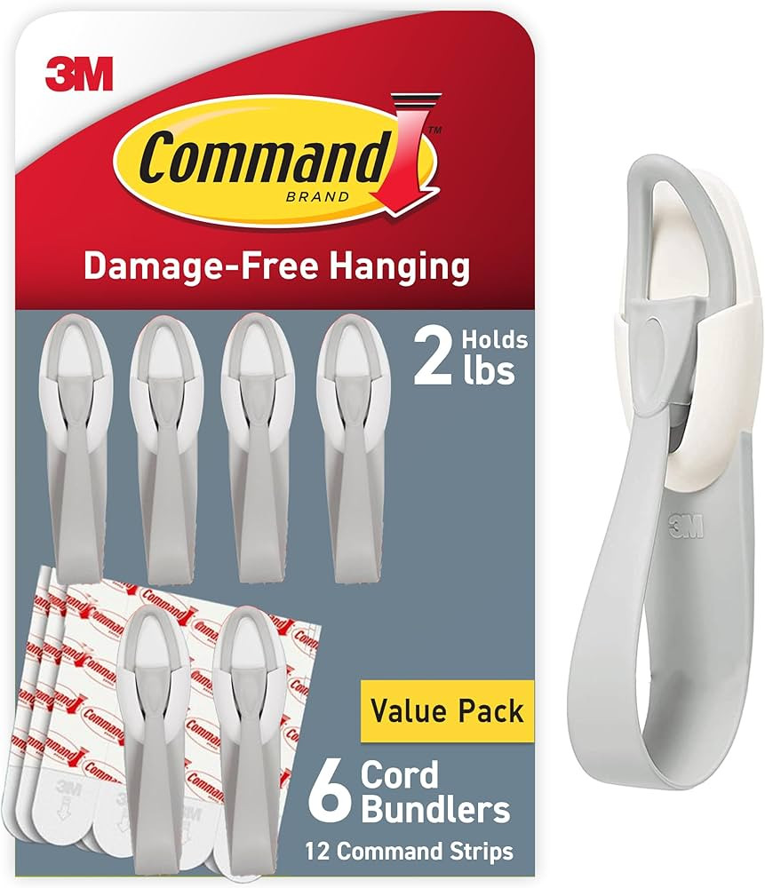 Command Cord Bundlers, Damage Free Hanging Cord Organizer, No Tools Cord Bundler for Hanging Elec... | Amazon (US)
