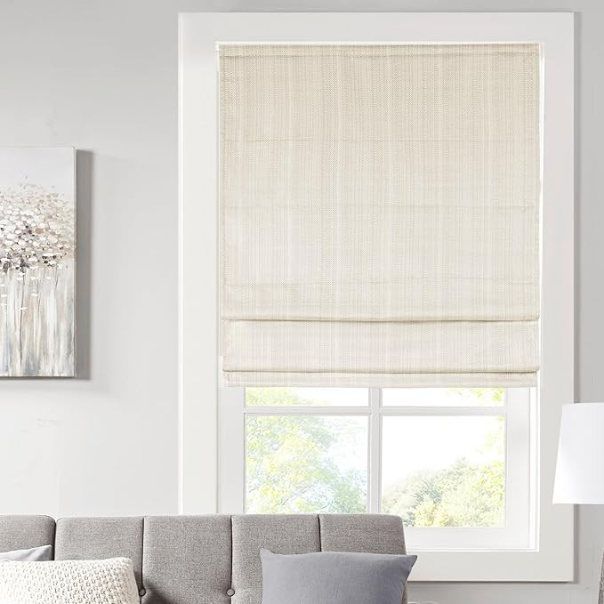 Madison Park Galen Cordless Roman Shades-Fabric Privacy Single Panel Darkening,Energy Efficient,T... | Amazon (US)