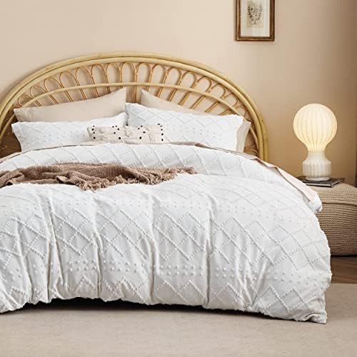 Bedsure Boho Duvet Cover Queen - Boho Bedding, Tufted Queen Duvet Cover for All Seasons, 3 Pieces... | Amazon (US)