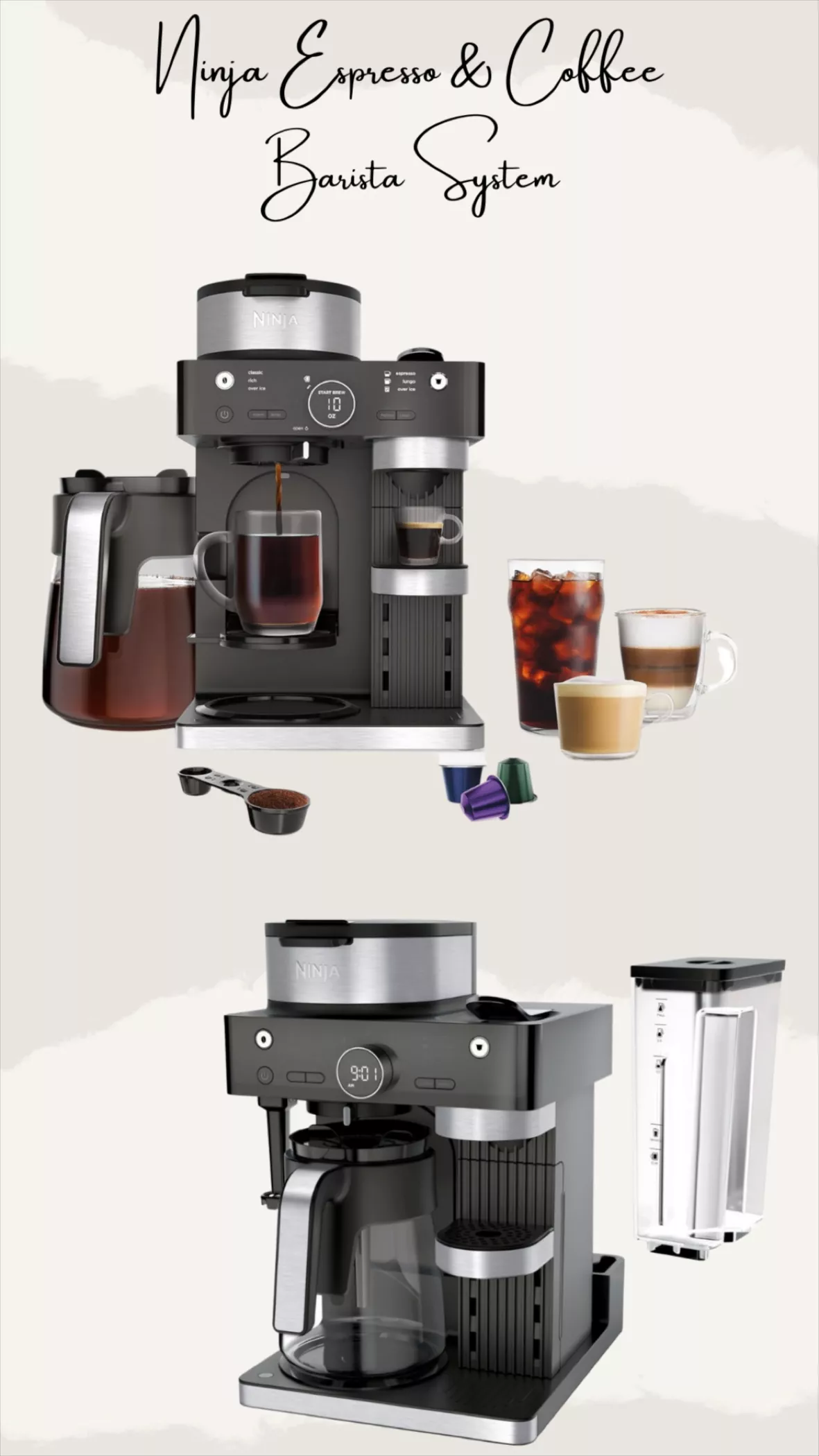 Ninja CFN601 Espresso & Coffee Barista System Capsules & Grounds Coffee  Maker