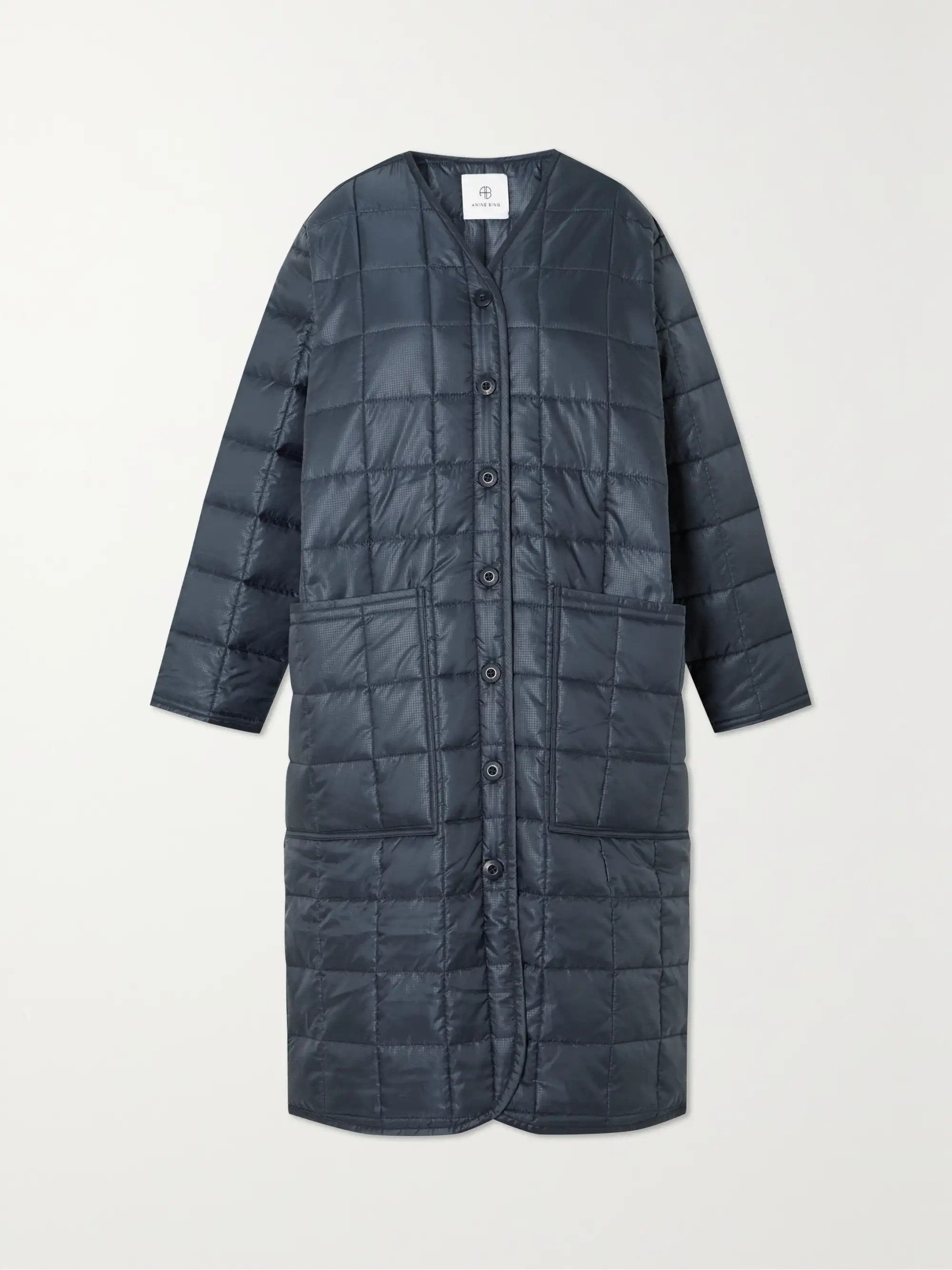 Navy Andy quilted shell coat | ANINE BING | NET-A-PORTER | NET-A-PORTER (US)