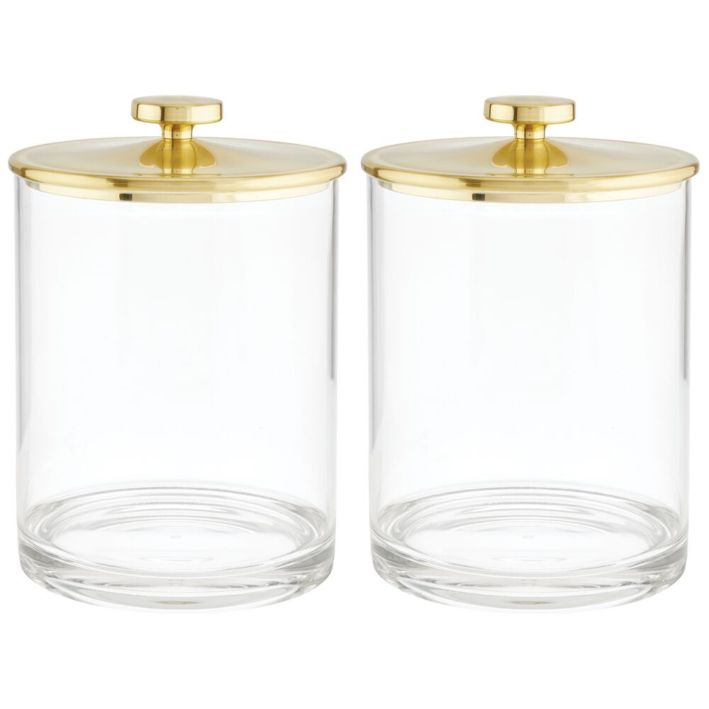 mDesign Modern Round Storage Canister Jar for Kitchen, 2 Pack | Walmart (US)