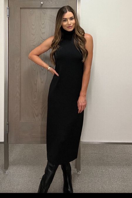 This sleeveless mock neck dress is amazing! Currently $100 off right now for the Nsale! Nordstrom sale, Nordstrom, Nordstrom sale finds, black midi dress, black sweater dress, sweater dress, black maxi dress, midi dress, fall dress, workwear, work dress, 

#LTKstyletip #LTKsalealert #LTKunder100