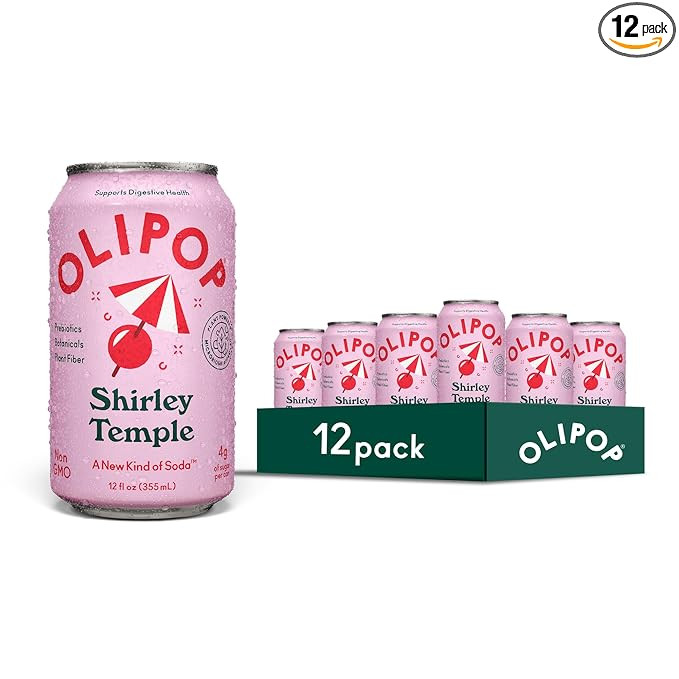 OLIPOP Prebiotic Soda Pop, Shirley Temple, Pantry Pack Packed with Prebiotics, Fiber, and Botanic... | Amazon (US)
